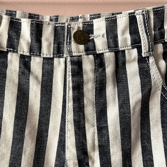 Vintage Guess Black & White Washed Striped Denim Mini Skirt Size S EUC - Picture 11 of 12